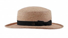 Damenhut Raffia fein mit schwarzem Hutband