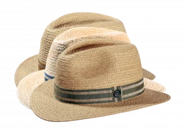 Strohhut Traveler Raffia mit gestreiften Hutband