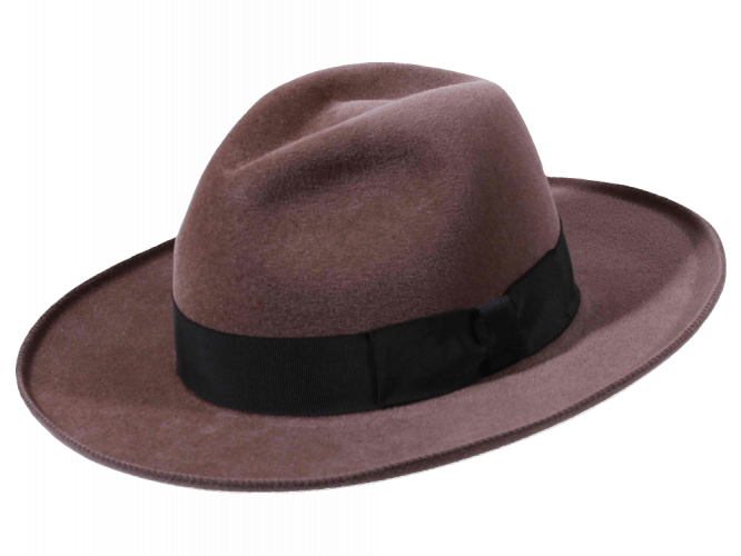 Fedora Hipster Velours in Taupe