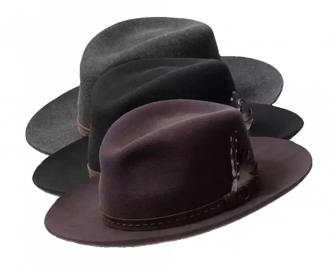 Fedora und Bogart Hut aus Filz mit Klapprand