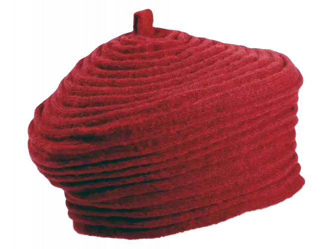 Béret aus Wollbänder Rot
