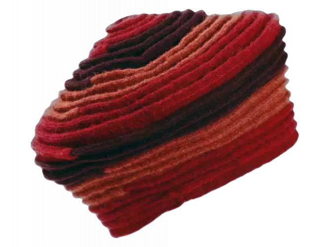 Béret aus Wollbänder multicolore Rot