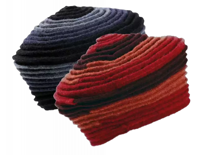 Béret aus Wollbänder multicolore