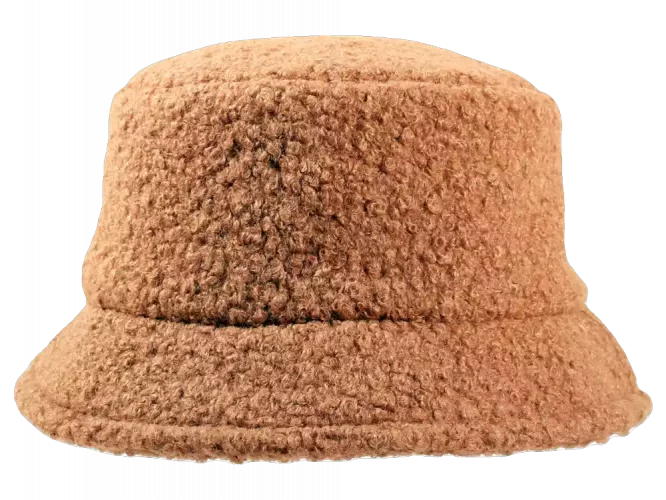 Bucket Hut Curly Style in Camel