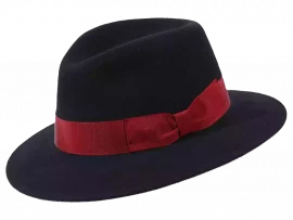 City Filzhut in Schwarz mit rotem Hutband