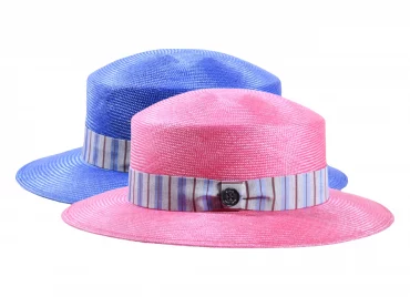 Damenhut Cloche in Blau oder Pink für den Sommer
