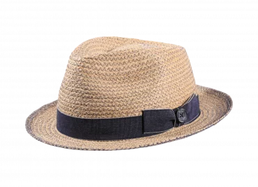 Sommerhut Trilb aus Raffia mit Jeansblauem Hutband