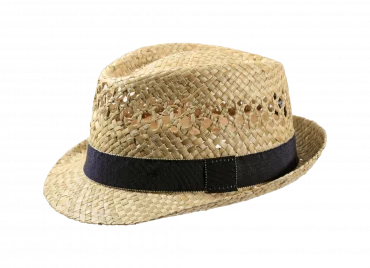 Strohhut Trilby Bowens in Natur mit blauen Hutband