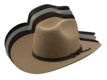 Westernhut Montana mit breiter Krempe und Lederhutband