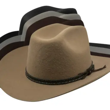 Westernhut Montana mit breiter Krempe und Lederhutband