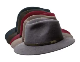 Filzhut City Style aus meliertem Wollfilz mit Lederband