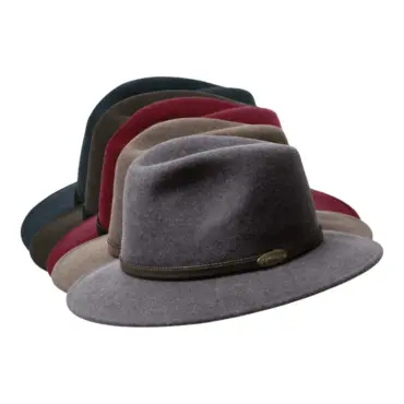 Filzhut City Style aus meliertem Wollfilz mit Lederband