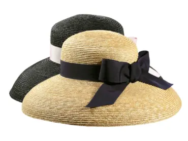 Damencloche Sommerhut Audrey aus Weizenstroh mit Rebsband und Schleife