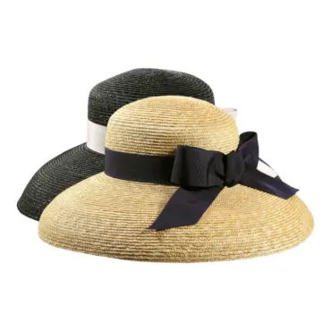 Damencloche Sommerhut Audrey aus Weizenstroh mit Rebsband und Schleife