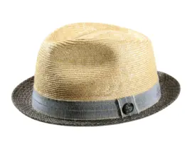 Sommerhut Player aus Stroh mit hellblauem Leinenband