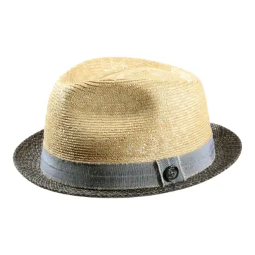 Sommerhut Player aus Stroh mit hellblauem Leinenband