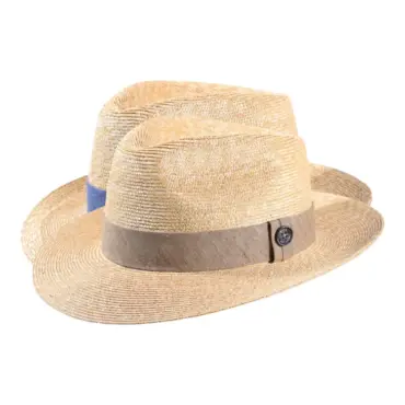 Strohhut Bogart aus Naturstroh mit Leinenband in Ciel oder Sand