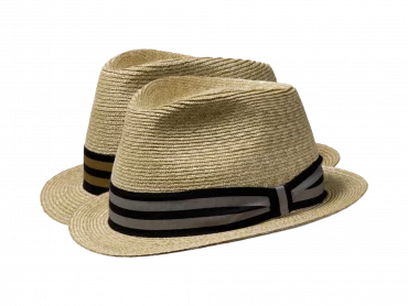 Strohhut Trilby Freiamt Boswiler mit gestreiftem Hutband