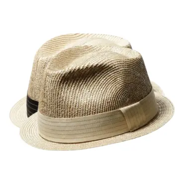 Strohhut Trilby Freiamt ButtwilerIn natur mit Nadelstreifen