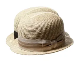 Sommerliche Strohhut Melone aus Weizenstroh mit breitem Hutband