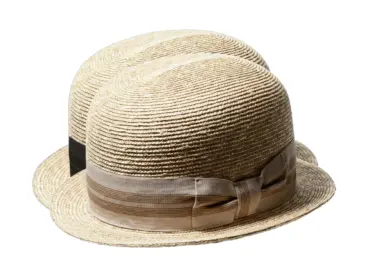 Sommerliche Strohhut Melone aus Weizenstroh mit breitem Hutband