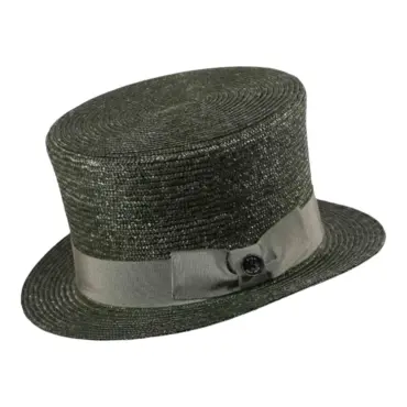 Bunter Sommerzylinder aus Stroh in Schwarz, Braun, Rosa und Grün