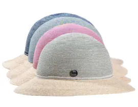 Sommerhut Cloche aus Hanf und Stroh mit Naturrand