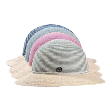 Sommerhut Cloche aus Hanf und Stroh mit Naturrand