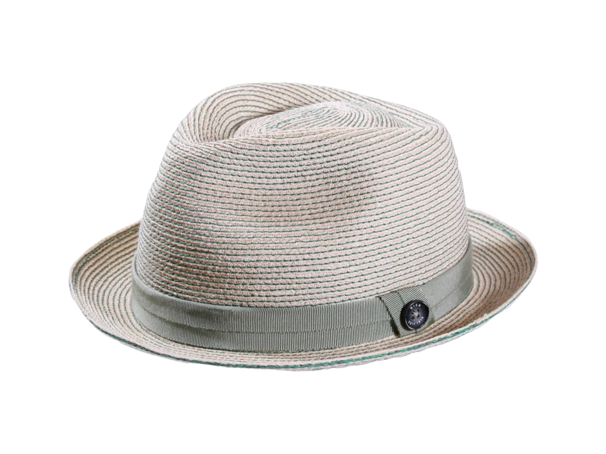 Sommerhut Trilby mit farbigen Streifen – Natur/Schwarz, Natur/Altrosa, Natur/Olivegrün