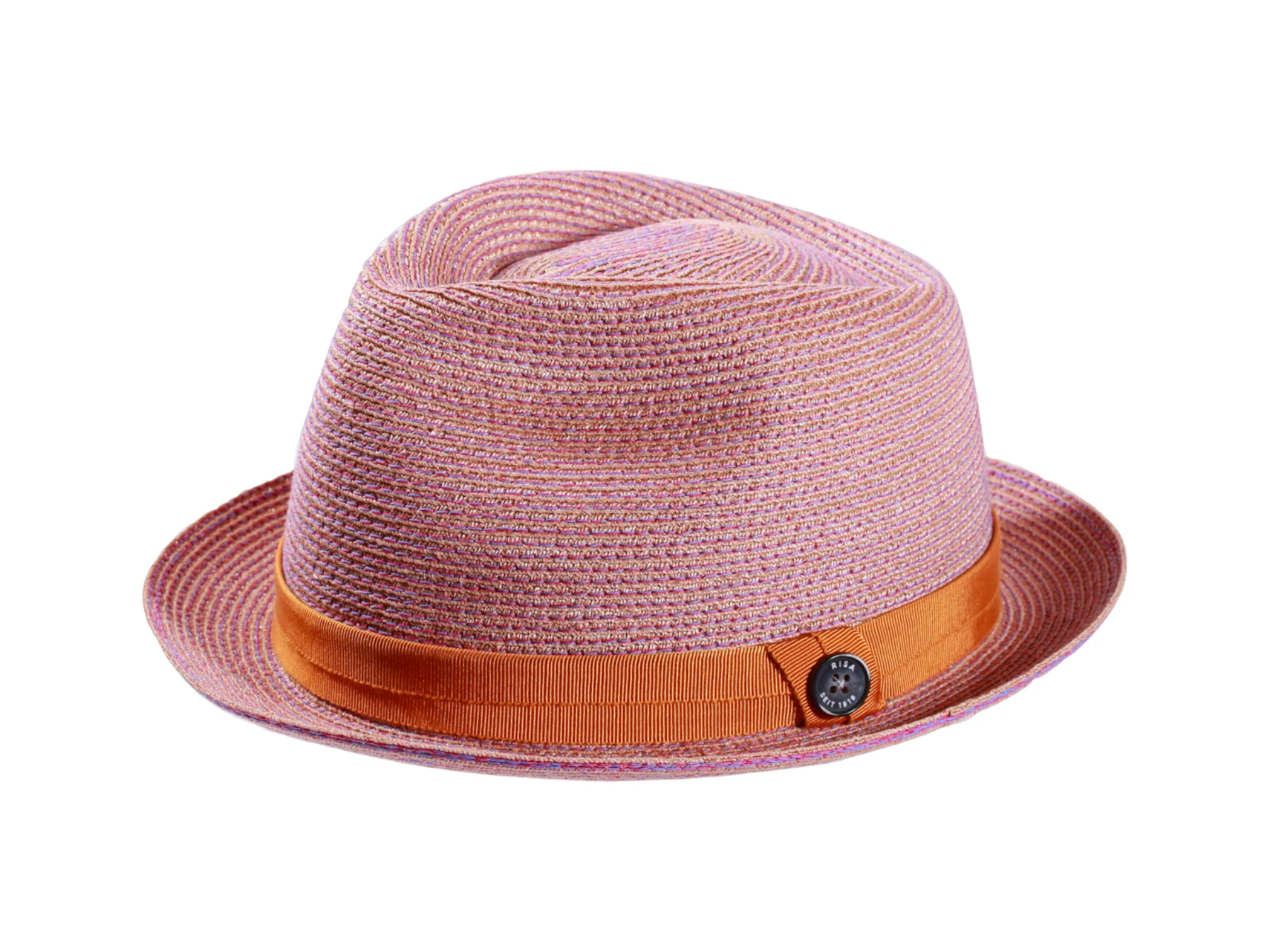Sommerhut Trilby mit farbigen Streifen – Natur/Schwarz, Natur/Altrosa, Natur/Olivegrün