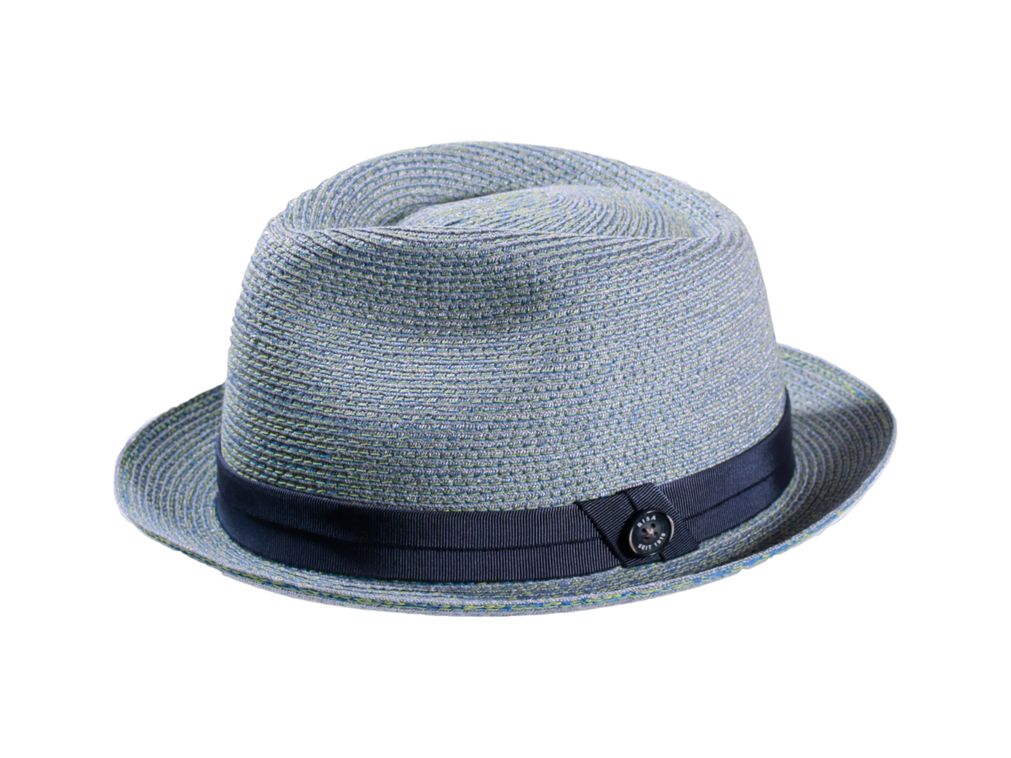 Sommerhut Trilby mit farbigen Streifen – Natur/Schwarz, Natur/Altrosa, Natur/Olivegrün