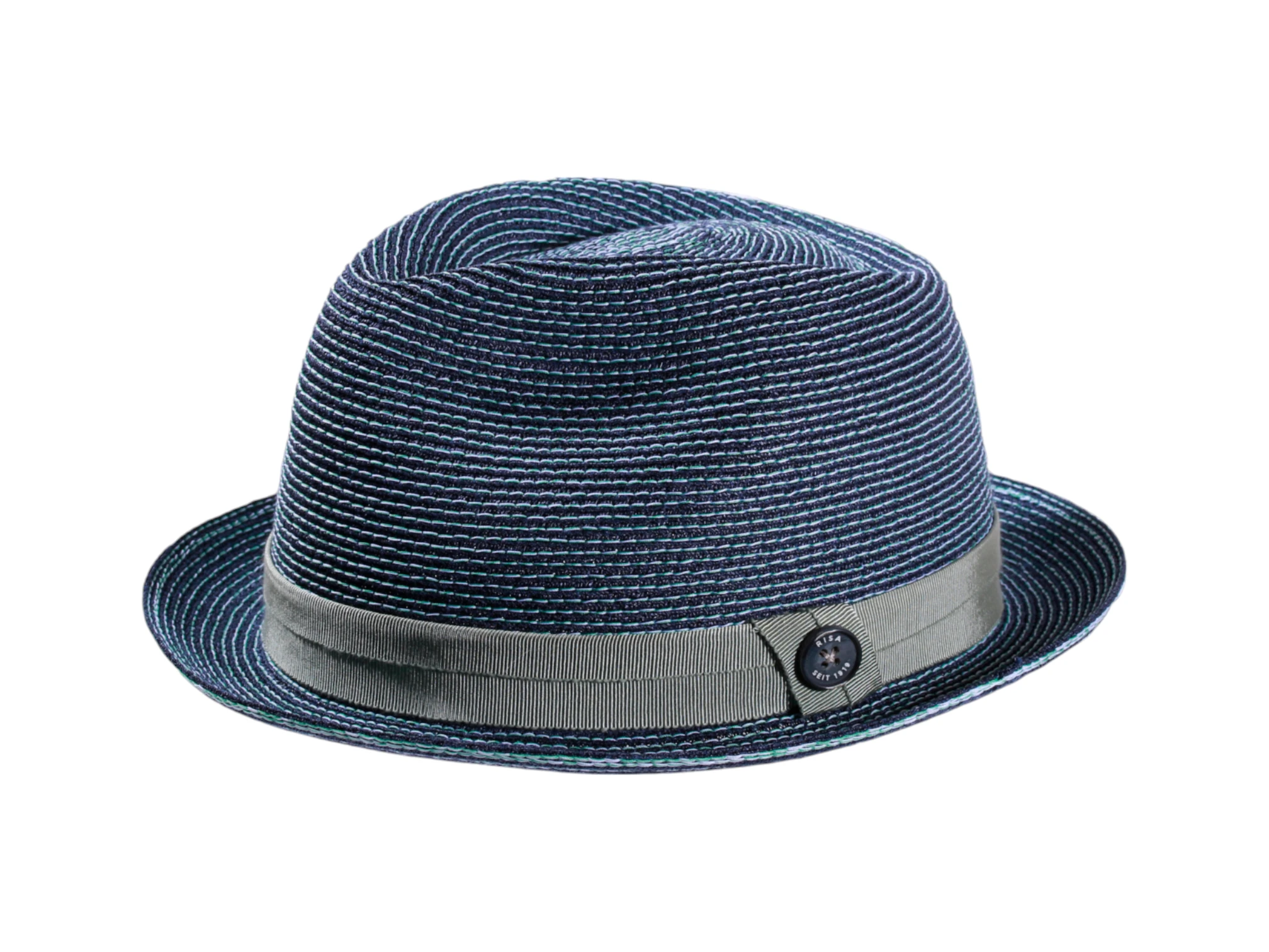 Sommerhut Trilby mit farbigen Streifen – Natur/Schwarz, Natur/Altrosa, Natur/Olivegrün