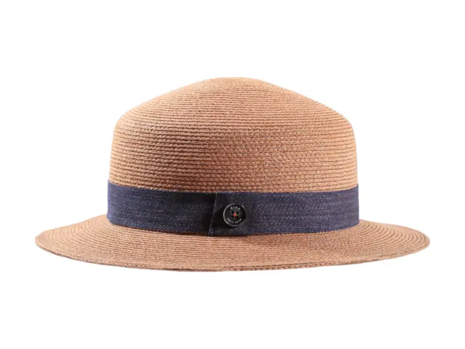 Damenhut Cloche Hanf soft mit Gimpe in Vanille, Nougat, Marineblau, Silber mit Jeans-Hutband