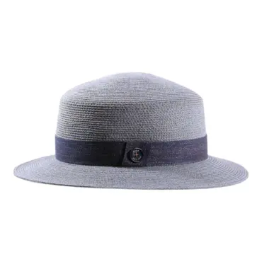 Damenhut Cloche Hanf soft mit Gimpe in Vanille, Nougat, Marineblau, Silber mit Jeans-Hutband