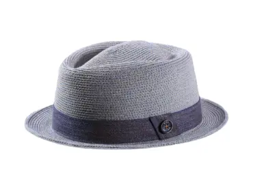 Strohhut Diamant Hanf mit Denim-Baumwollband