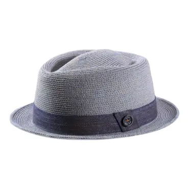 Strohhut Diamant Hanf mit Denim-Baumwollband