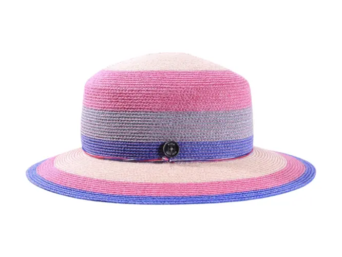 Damen Sommerhut Cloche "colorful Hemp" aus Hanf mit farbigem Fadenspiel