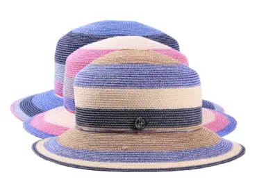Damen Sommerhut Cloche "colorful Hemp" aus Hanf mit farbigem Fadenspiel