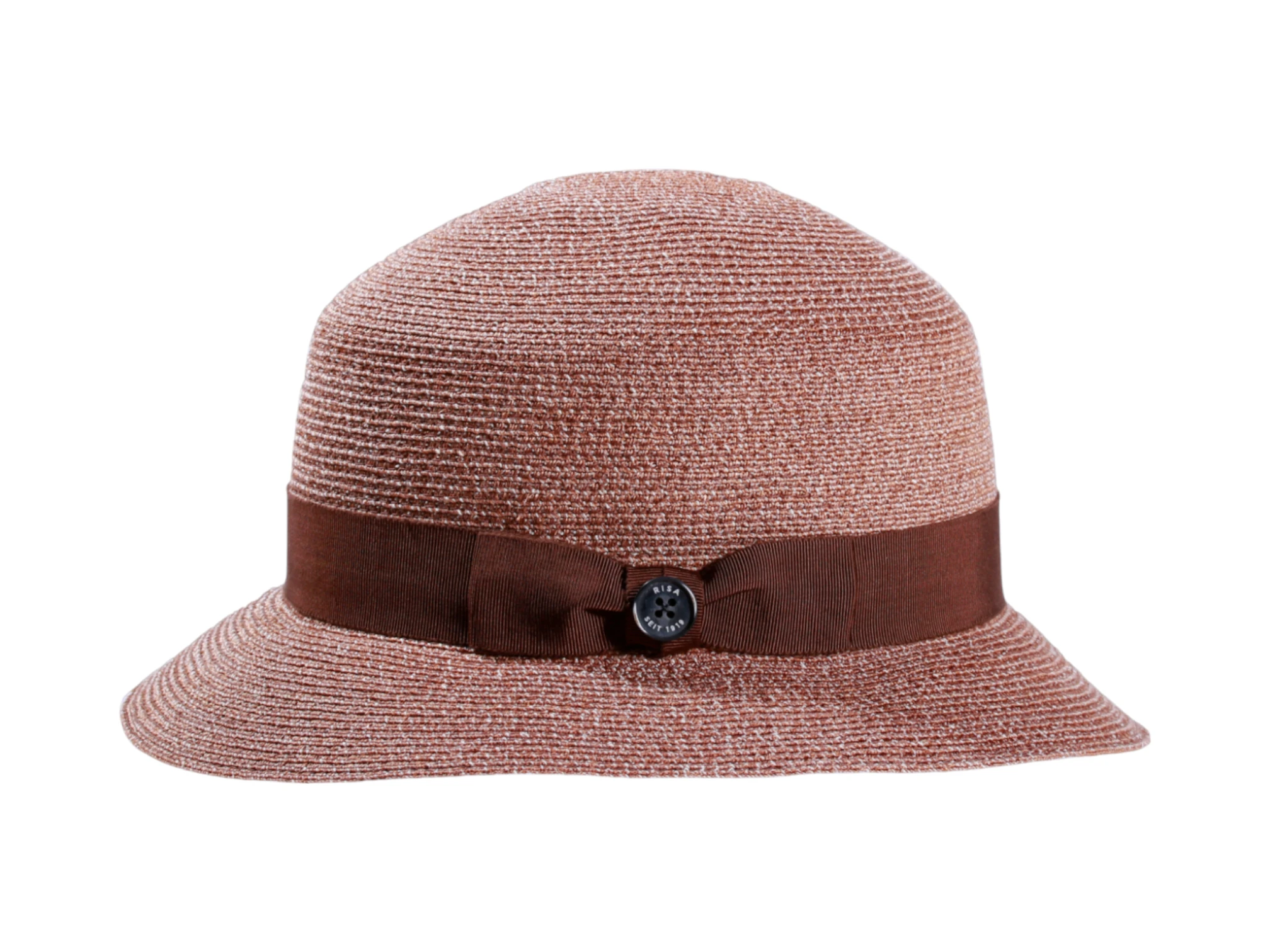 Damen Sommerhut Cloche aus Hanf in Braun oder Jeansblau mit Rollfunktion