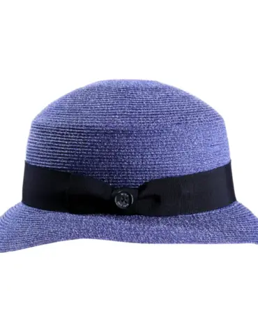 Damen Sommerhut Cloche aus Hanf in Braun oder Jeansblau mit Rollfunktion