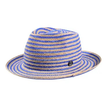 Fedora Strohhut Fancy Hemp aus Hanf-Raffia in Pink oder Blau