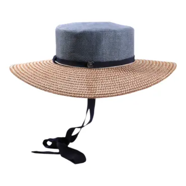 Damen Sommerhut De Lourdes mit Stoffkopf und Hanfrand