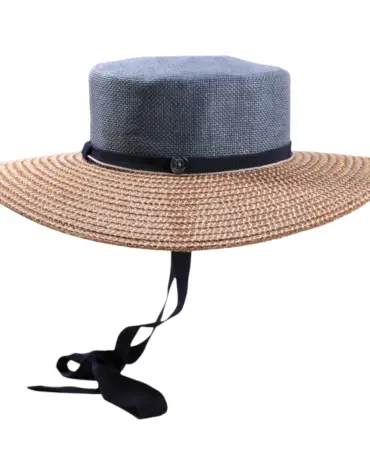 Damen Sommerhut De Lourdes mit Stoffkopf und Hanfrand