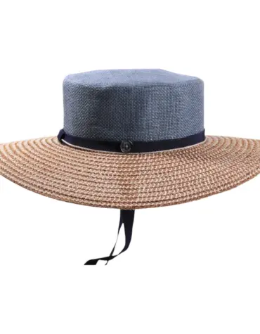 Damen Sommerhut De Lourdes mit Stoffkopf und Hanfrand