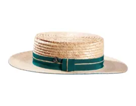 Sommerhut Ballybieter aus Stroh mit grünem Hutband