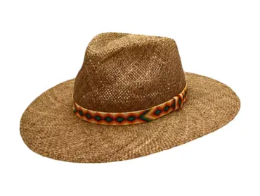 Western Seegrashut mit Sioux Zierband