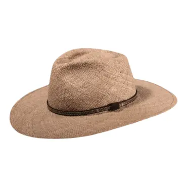 Old West Seegrashut Midwest Pioneer mit braunem Zierband