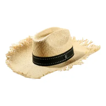 Western Strohhut Beach aus Naturstroh mit schwarzem Band