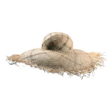 Cloche Raffia-Dream – Sommerhut aus Raffia mit ausgefranster Krempe.