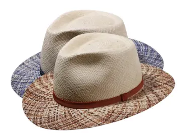 Panamahut Fedora City mit gesprenkeltem Rand aus echtem Panama